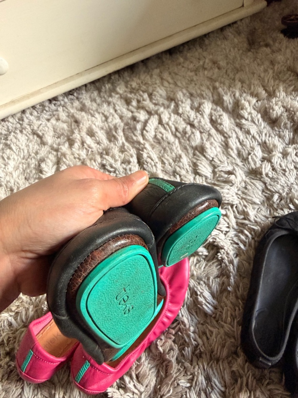 Tieks Pink Leather Ballet Flats with Gucci Ballet Flats - Picture 6 of 9